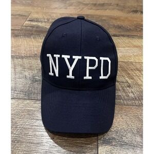 Vintage NYPD Adjustable Hat Cap Navy Blue & White Embroidered Spellout
